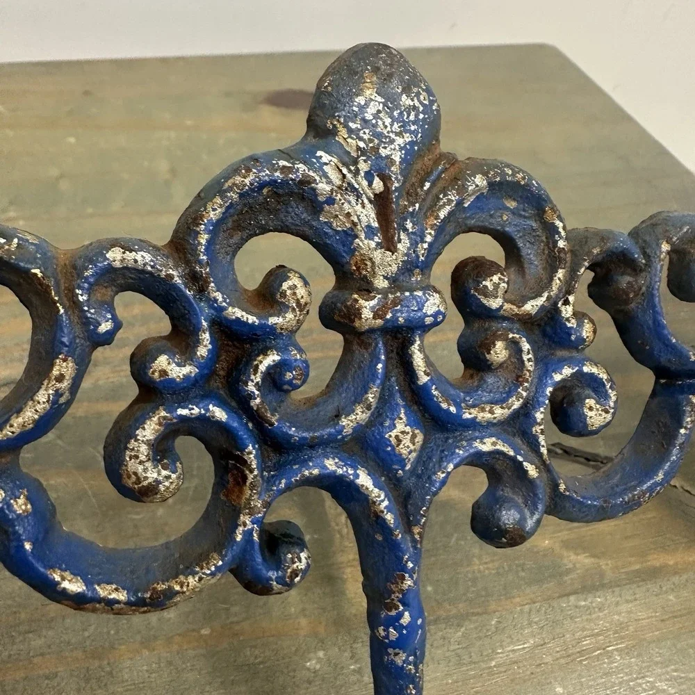 Vintage Rustic Cast Iron Scroll Victorian Wall Mount Coat Towel Hooks 5 Hooks